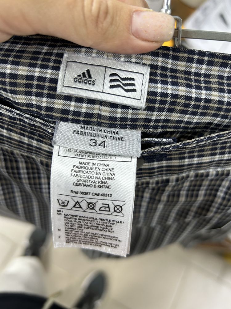 Шорти Adidas W34 (L) оригінал чоловічі в клітинку