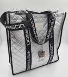 Srebrna metaliczna torba shopper bag shopperka peterson