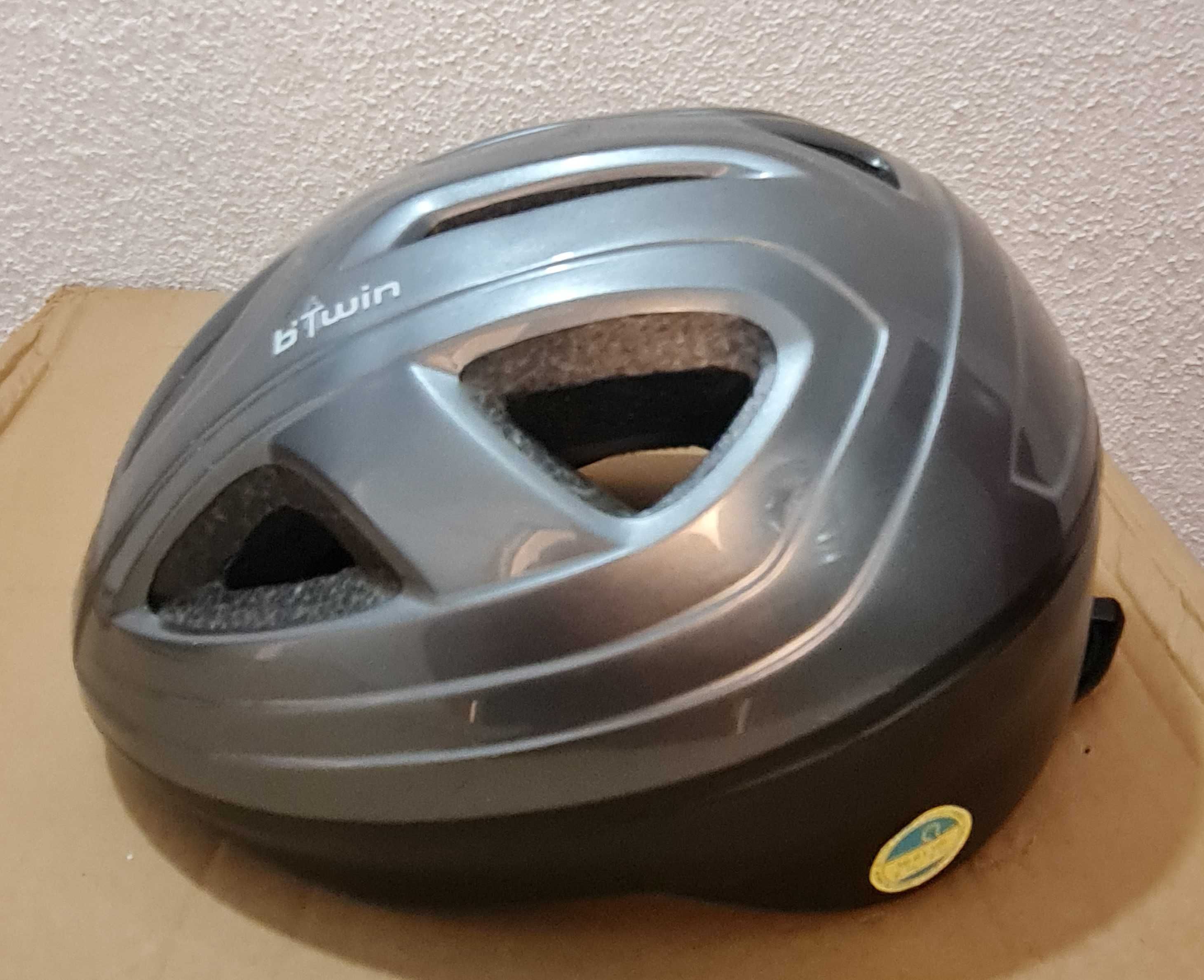 Capacete bicicleta BTwin Mix Gris