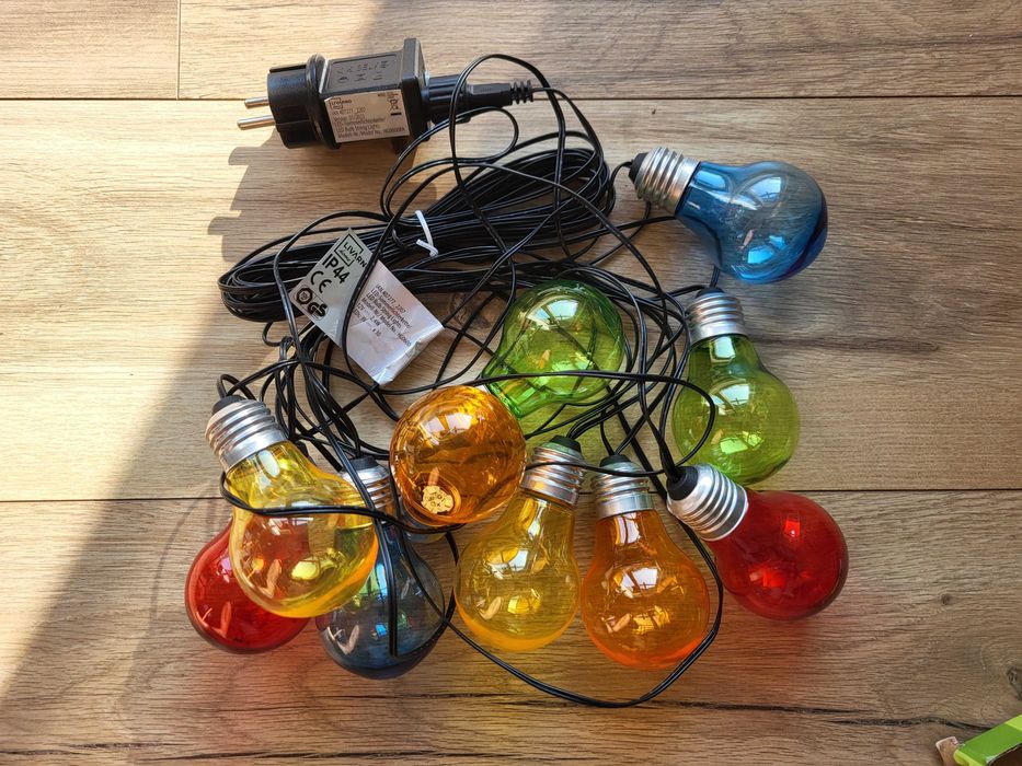 Łańcuch świetlny LED - kolorowy - 10 lampek - używany