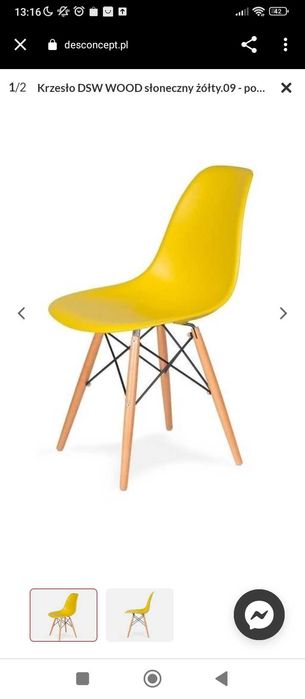 Żółte krzesła 4 sztuki