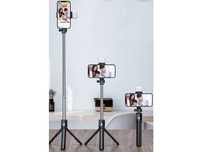 SELFIE STICK  STATYW Uchwyt na Telefon Kijek TRIPOD Lampa LED Pilot BT