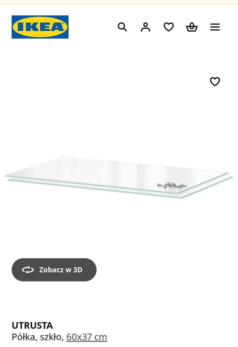 Szklana półka Ikea Utrusta