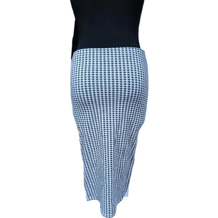 TOPSHOP Spódnica Długa Maxi Elegancka Wygodna Czarnobiała w Kratkę 40