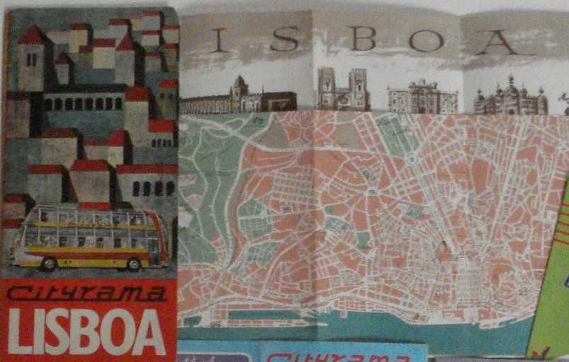 folhetos turísticos promocionais da Cityrama e Gray Line