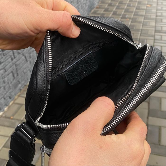 Чоловіча сумка НАТУРАЛЬНА ШКІРА барсетка класика месенджер CLAVE