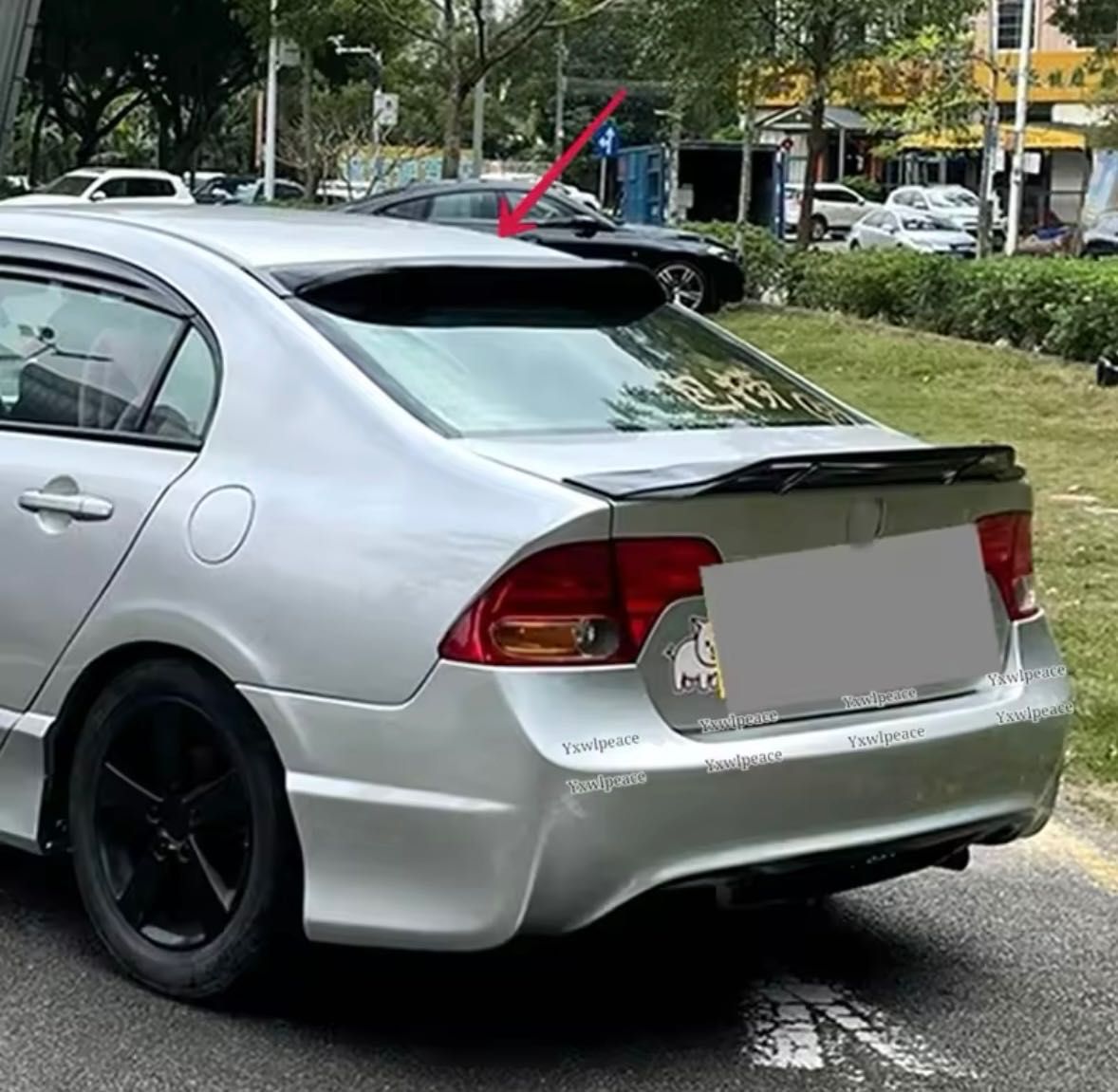 Козырек на заднее стекло бленда накладка на крышу спойлер Honda Civic