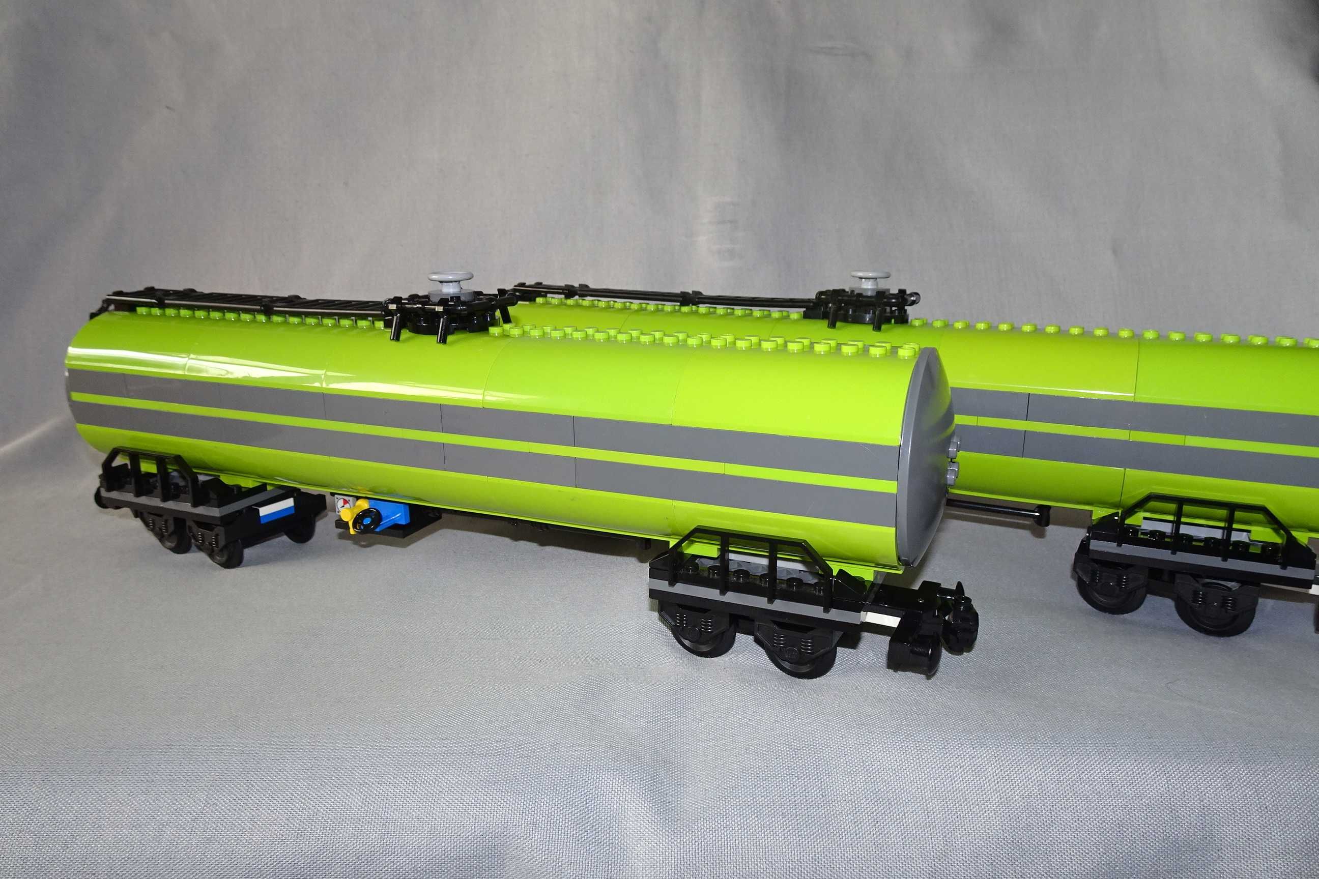 GRATIS wysyłka. LEGO train 2x wielkie cysterny wagony towarowe kolej