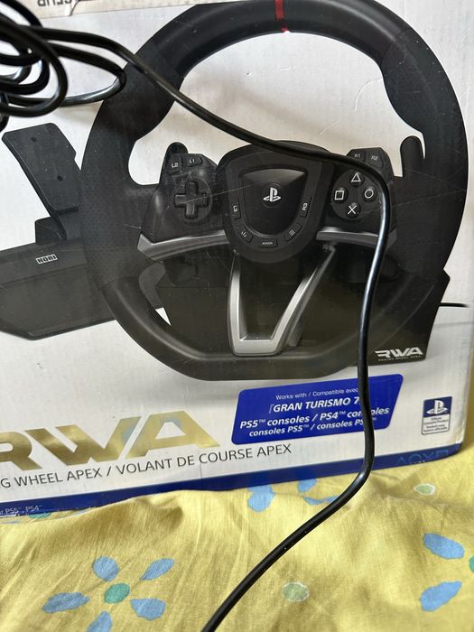 Volante + Pedais PS5/PS4/PC (suporte p/secretária]