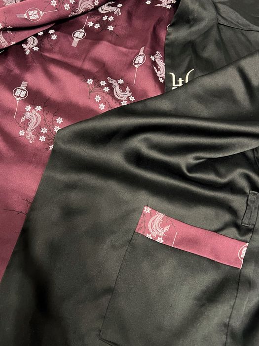 Стильне чорне двустороннє кімоно з драконом