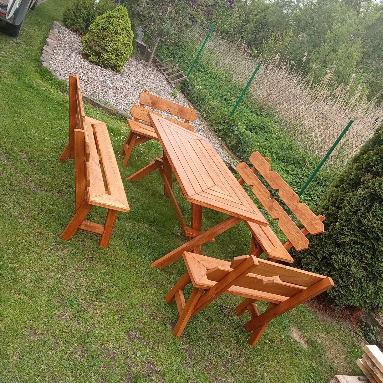Zestaw mebli ogrodowych tarasowych 170 cm