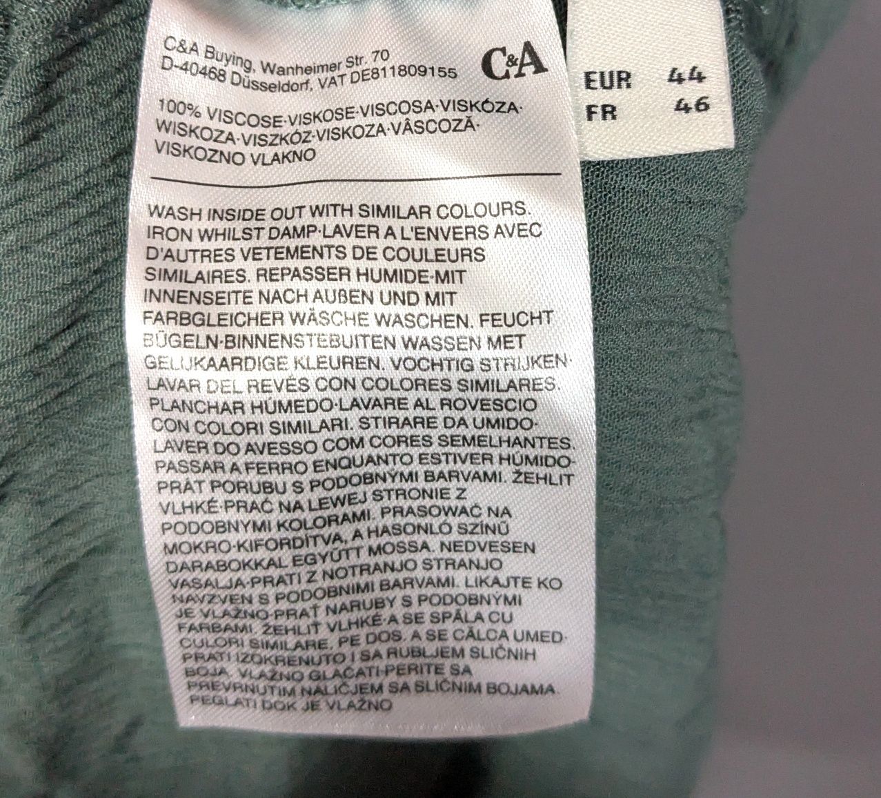 C&A zielona sukienka z wiskozy rozm. 44