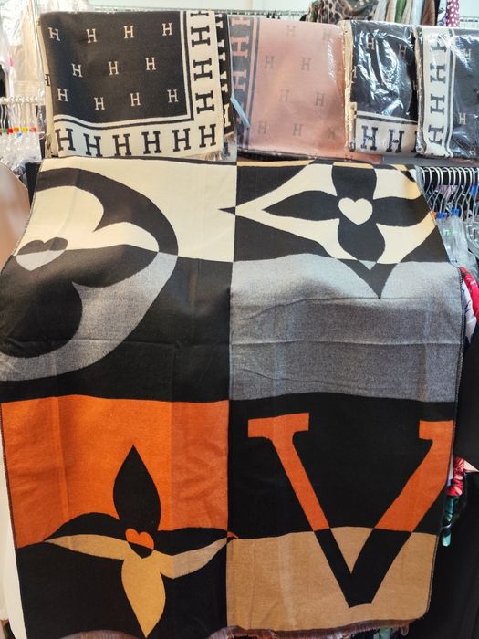 Szalik szal damski długi szeroki kolorowy wiskoza wełna