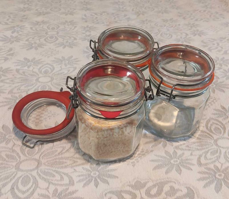 SALDO 3 frascos herméticos vidro - cozinha e decoração