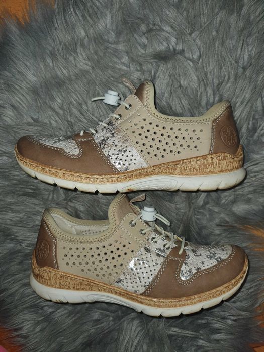 Beżowe trampki damskie, rozmiar 37, Rieker marka