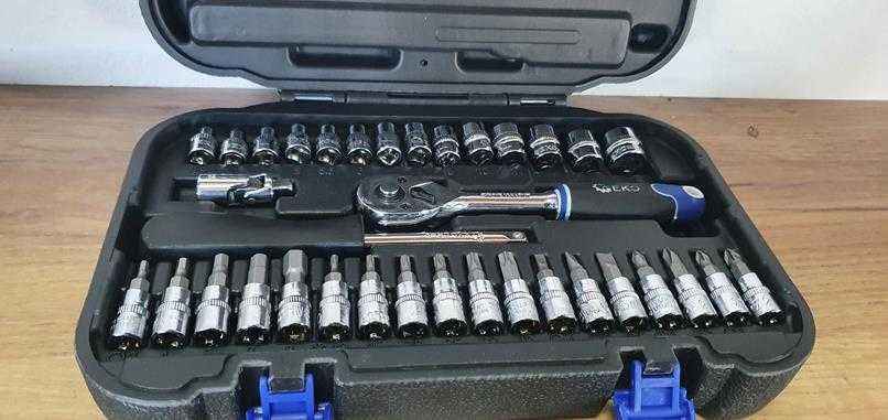 Zestaw kluczy nasadowych 1/4" 38el geko