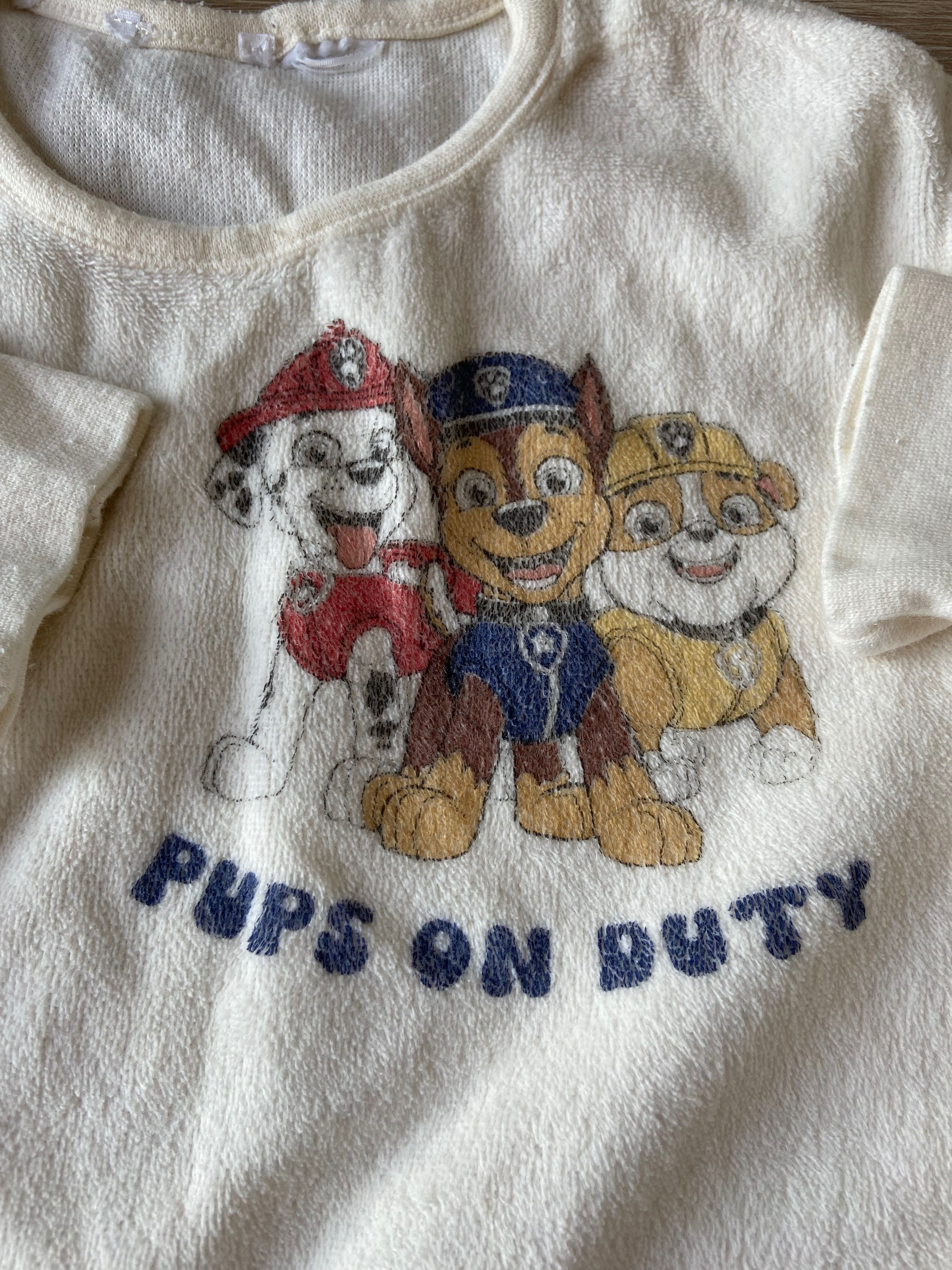 Piżama welur psi patrol paw patrol 92 ZARA kremowa chłopięca