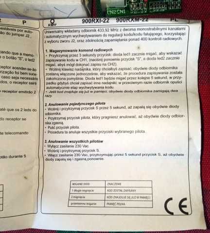 Radioodbiornik pinowy do automatyki bramowej lub innej firmy KEY.