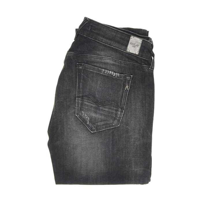 Spodnie Nowe Replay Brigidot Skinny W28 L32 Black Wash Power Stretch
