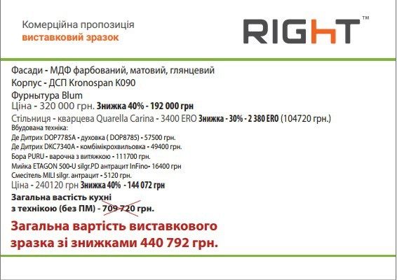 Кухня. Виставкой зразок. Кухня з виставки.