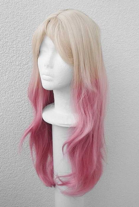 Blond długa peruka ombre gradient z grzywką cosplay wig Marin Kitagawa