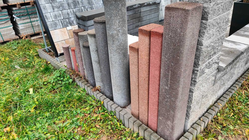 Dekoracje ogrodowe palisady obrzeża słupki palisada kostka brukowa mur