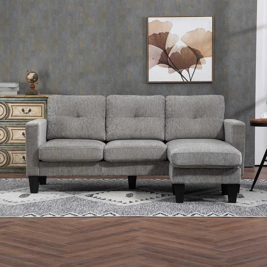 Sofá Cama com Chaise Longue 218x85x86cm