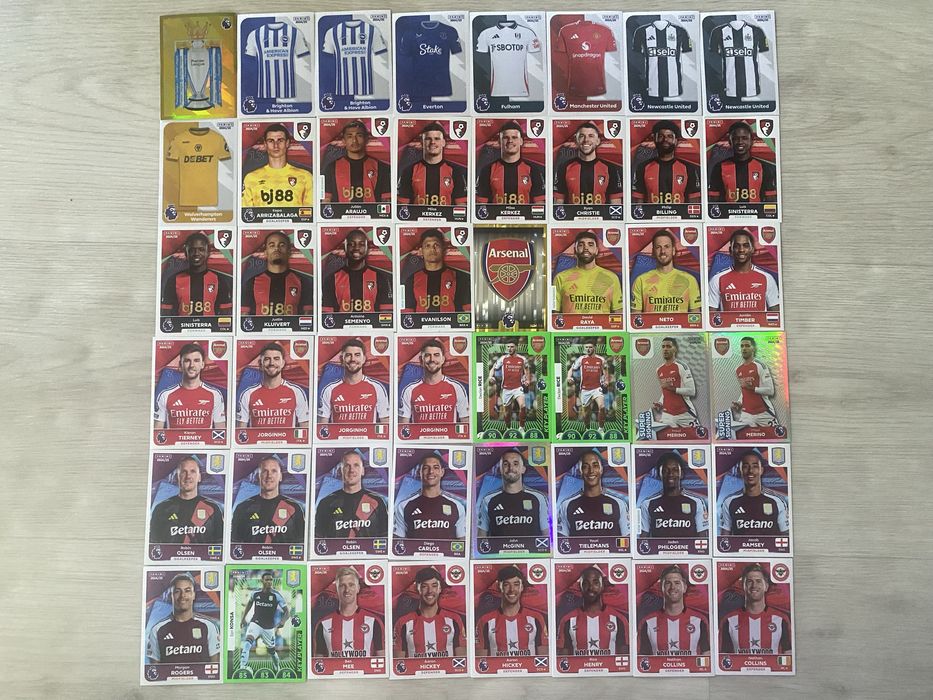 Стикеры 300+ наклейки стікери АПЛ2025 Паніні Panini PremierLeague2025