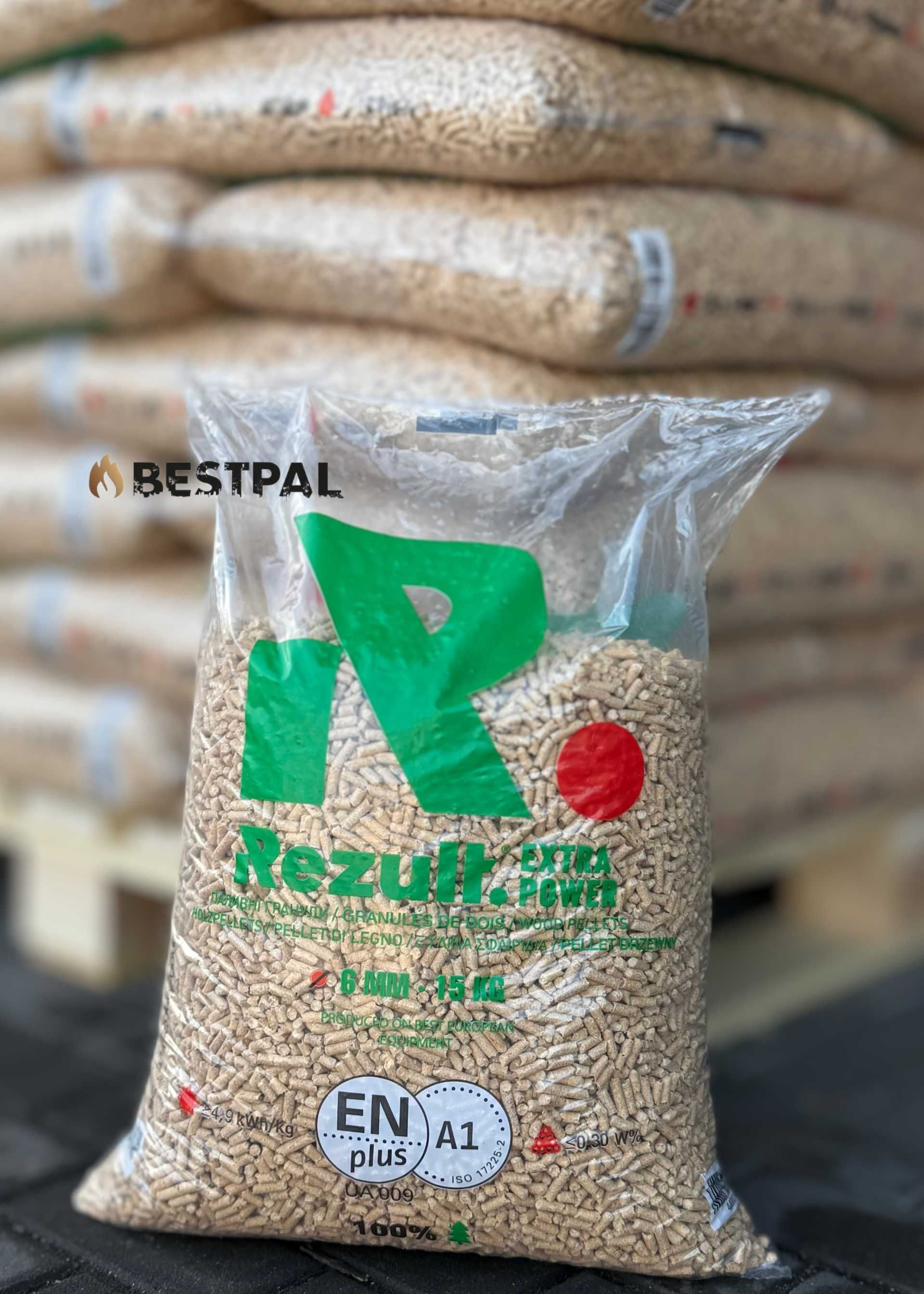 Sosnowy jasny pellet Rezult certyfikaty super jakość