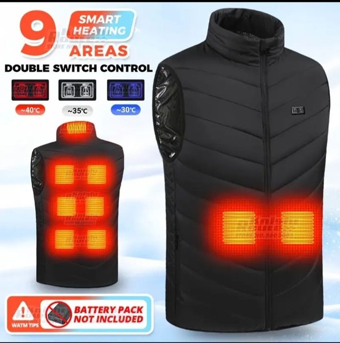 Жилет з підігрівом від павербанку розміри Л-4ХЛ до -30 градусів морозу