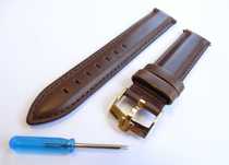 Pasek skórzany 18mm do zegarka Omega brązowy teleskopy szybki montaż