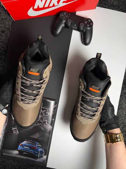 Чоловічі кросівки найк на хутрі Nike Rivah Fur Coyote Black [41-46]