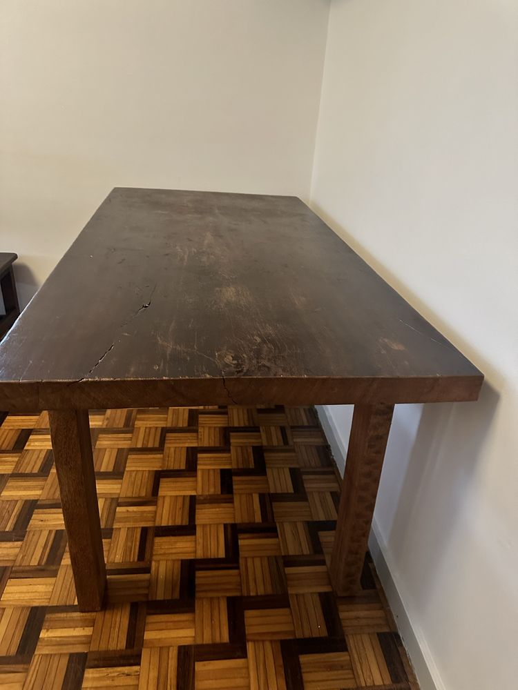 Mesa madeira maciça com 6 cadeiras