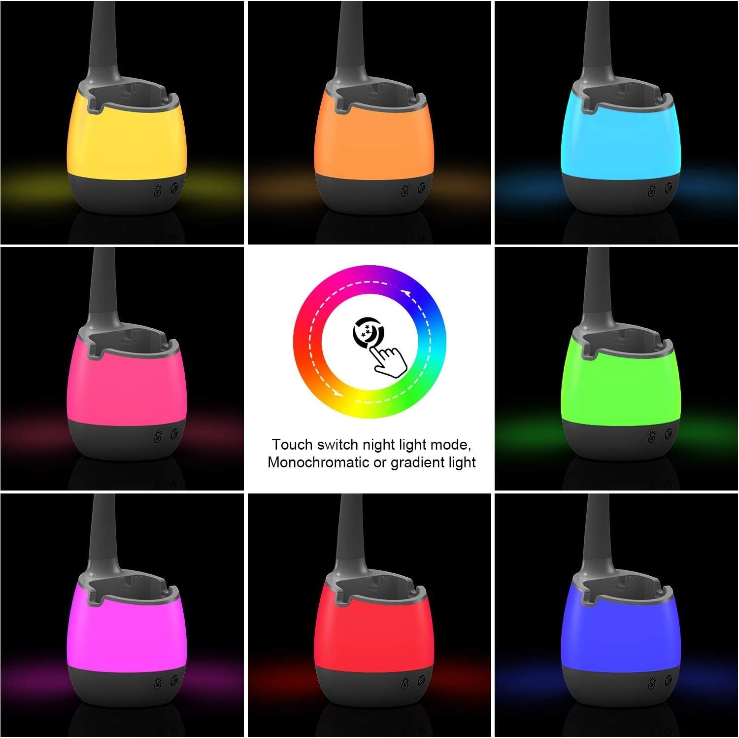 Lampka Biurkowa Szkolna LED RGB Organizer , 8 kolorów światła nocnego.