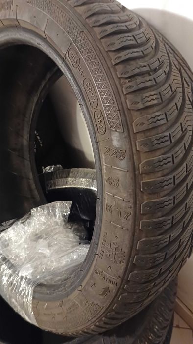 2 opony używane zimowe 195/55/16 Firestone Winterhawk4, bieżnik 7,4mm