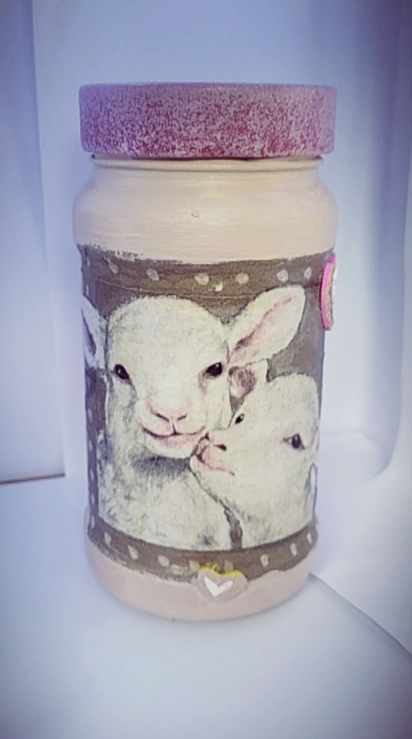 Pojemnik rekodzielo na artykuly sypkie decoupage ozdobne pudelko