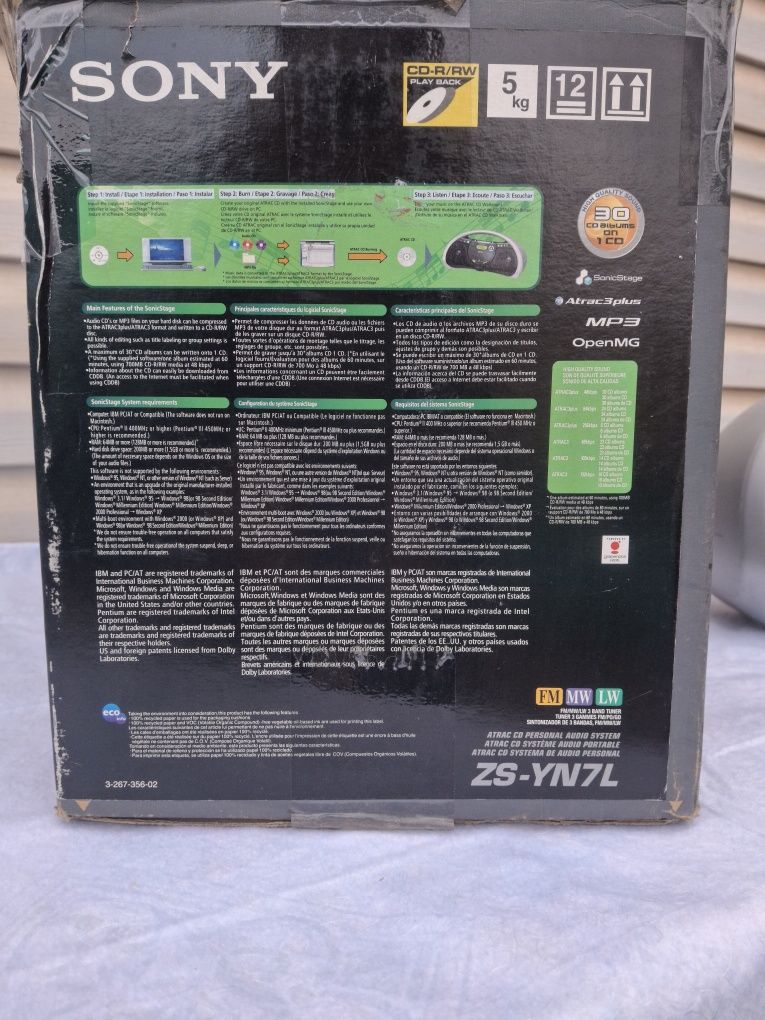 Магнитола Personal Audio System ZS-YN7L SONY