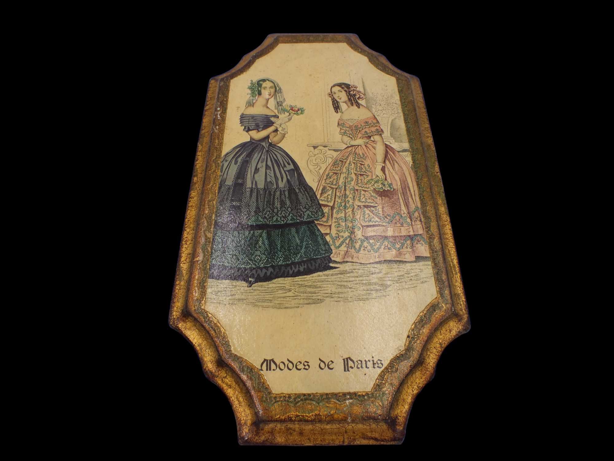 Obraz na desce VINTAGE MODES DE PARIS sukienka wiktoriańska b121610