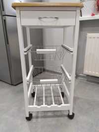 Pomocnik kuchenny wózek kuchenny biały 76x36,5 cm