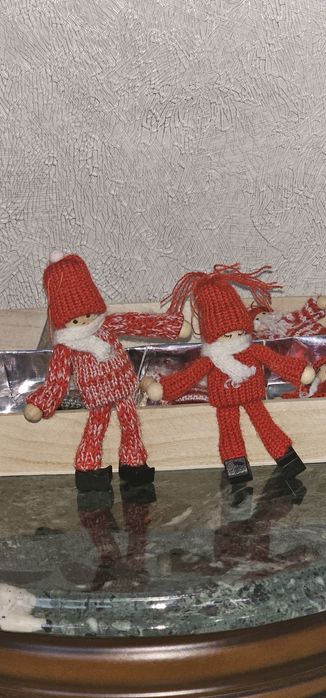 7 новорічних гномів (ельфів) в рідній упаковці.Ялинкові прикраси, дек