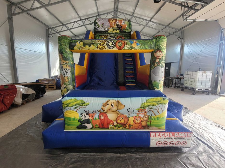 Sprzedam NOWĄ (dużą) dmuchaną zjeżdżalnię "PRZYJACIELE"