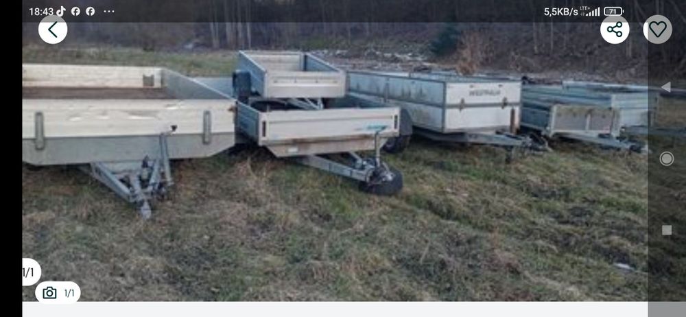 Przyczepa przyczepka samochodowa pod minikoparkę