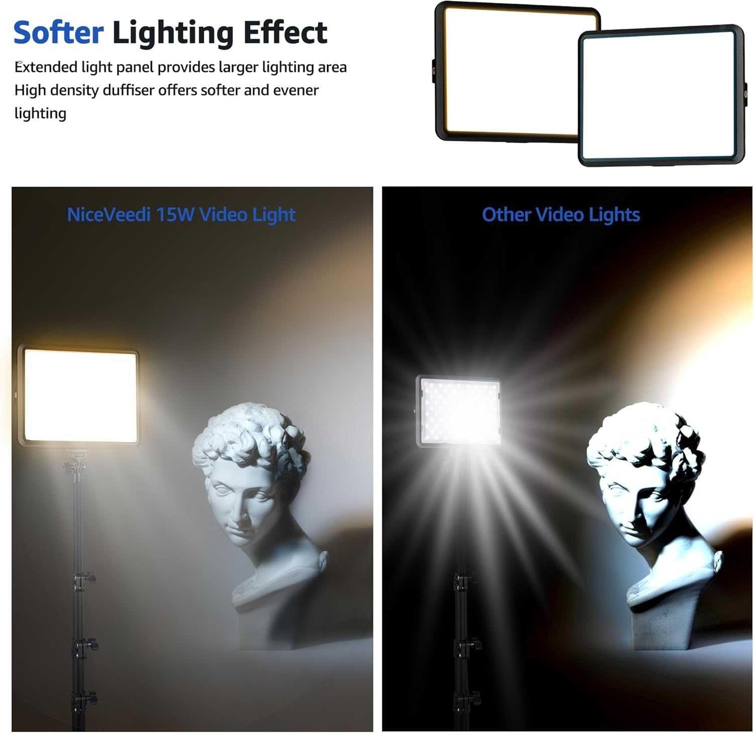 Zestaw 2 lamp wideo LED NiceVeedi Studio Light,