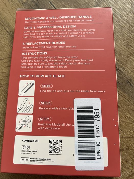 Brzytwa do brwi ciala dodatkowe noze