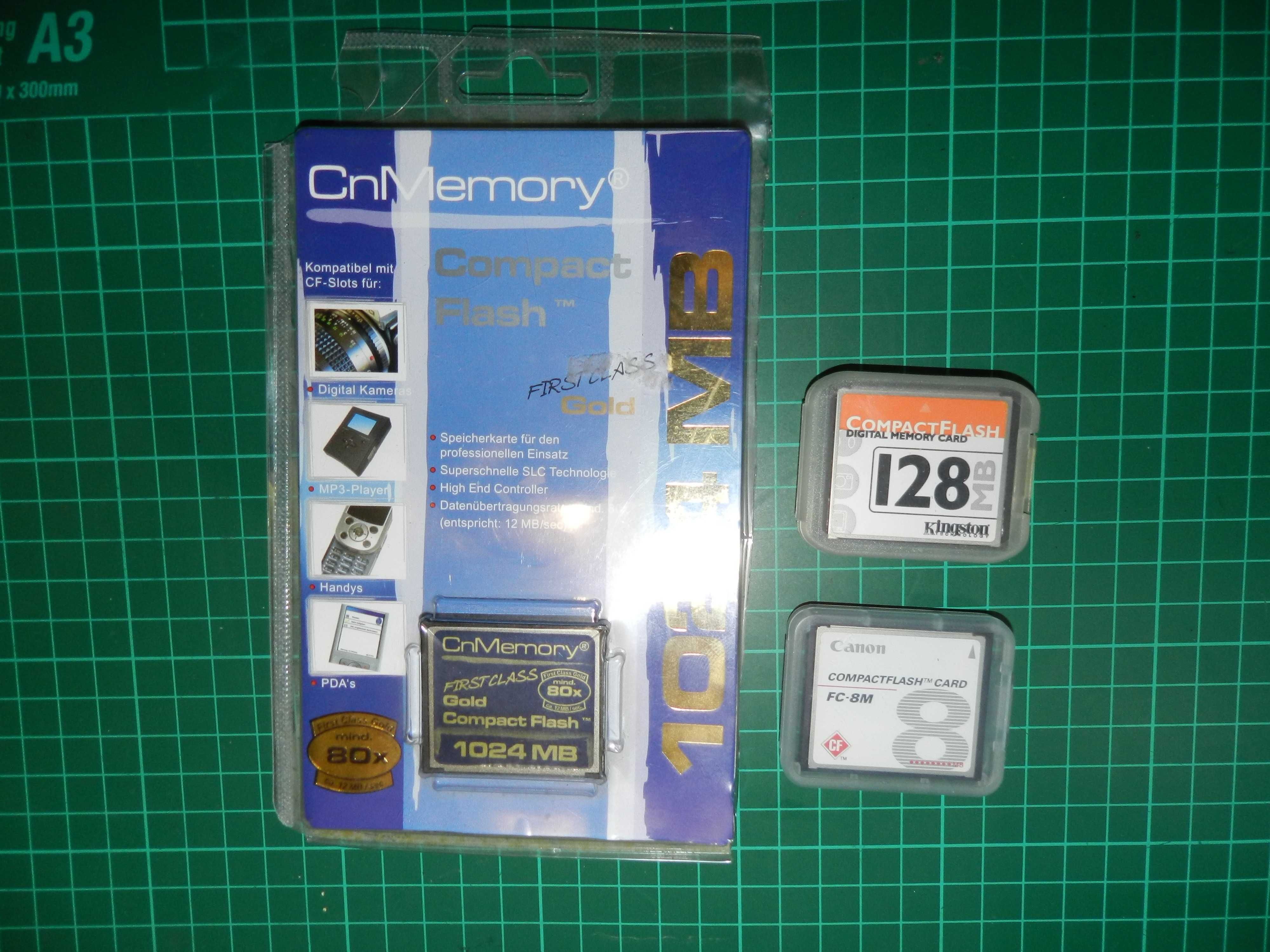 Karty Compact Flash 128MB/1GB.