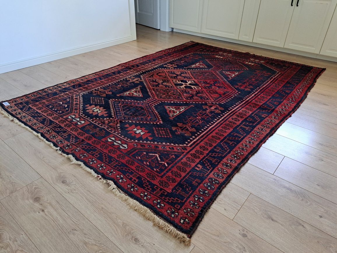 Niespotykany ręcznie tkany wełniany dywan Hamadan 170x260cm nr 1507