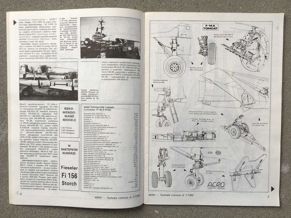 AERO technika lotnicza 1/92 monografia F-14 Tomcat