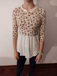 Camisa com malha padrão floral