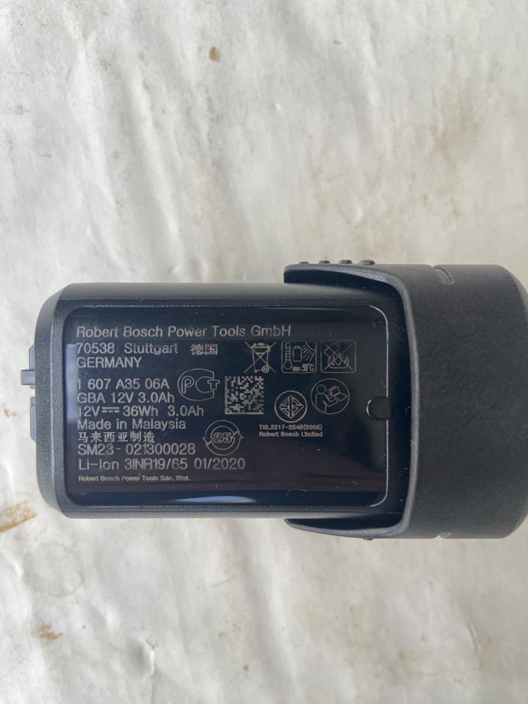 Аккумулятор BOSCH GBA 12v 3.0 ah, 2.0 ah; PBA 10,8v 1.5 та Wurth 2.0ah