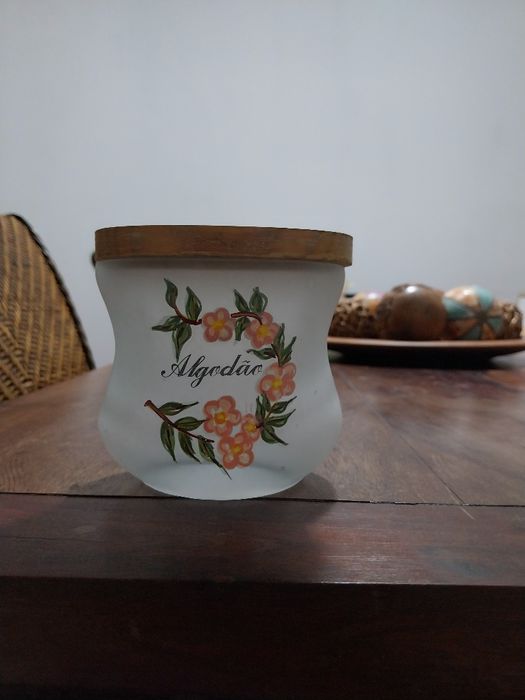 Frasco Algodao vintage vidro